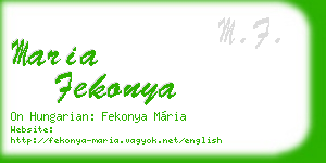 maria fekonya business card